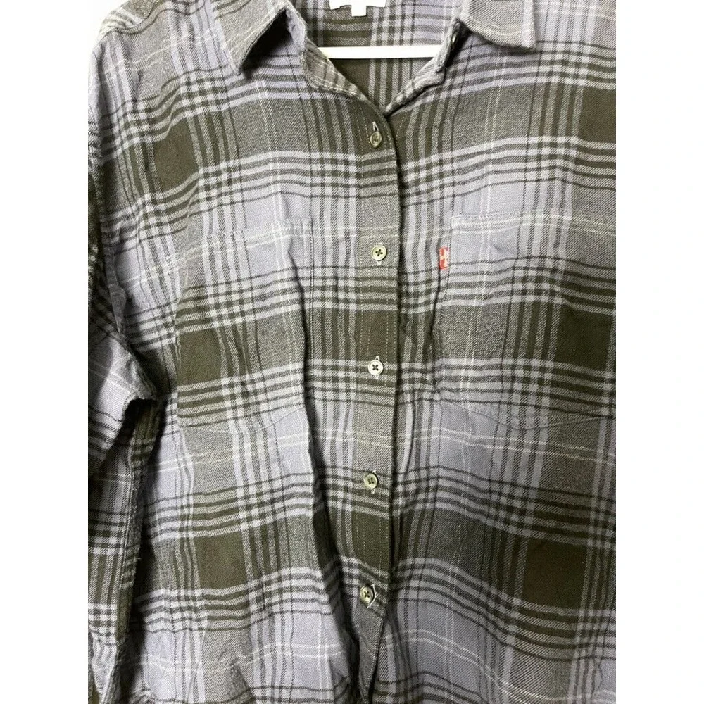 Levis WOMENS CASUAL TOP Large PURPLE ‎ Button Down Long Sleeve  Cotton